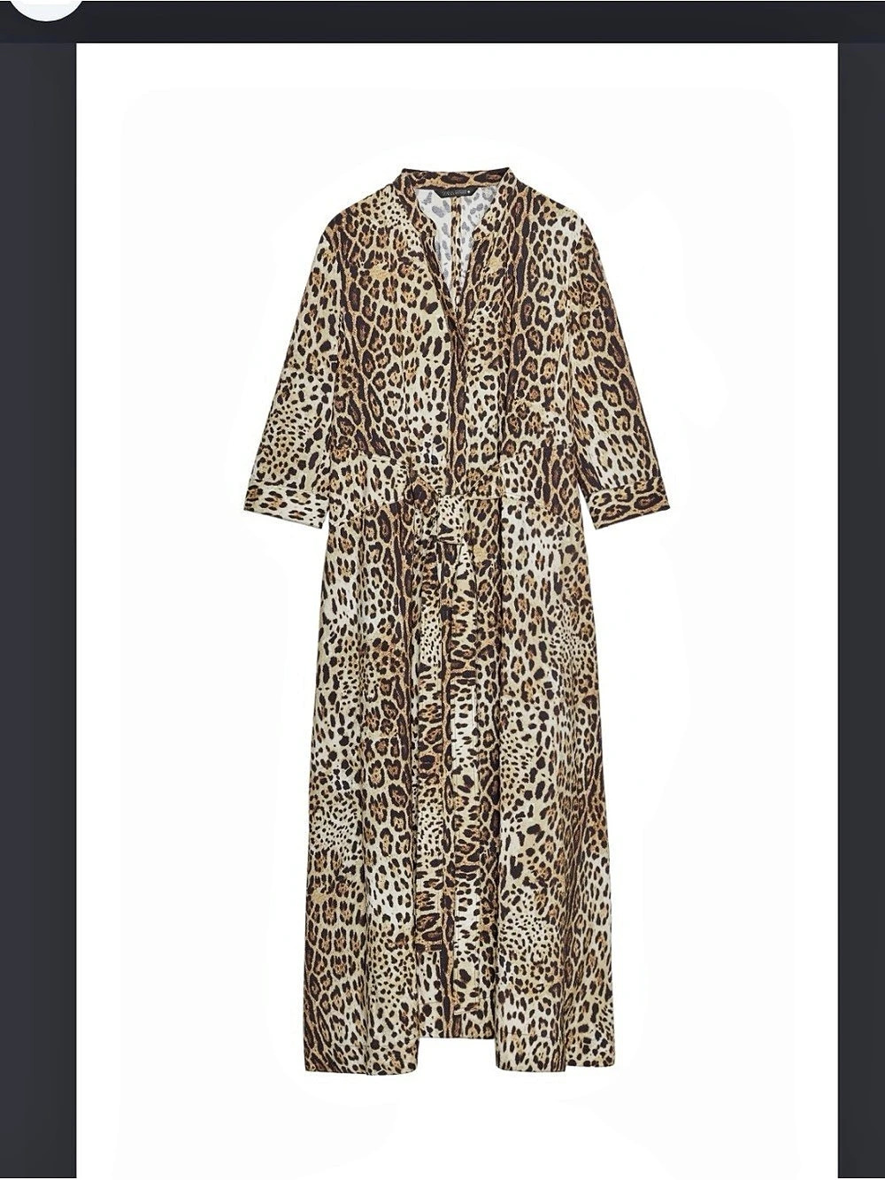 Zara Leopard Print Midi Shirt Dress, Brown & Black